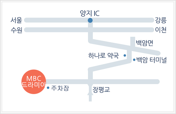영동(서울 - 강릉 구간) 고속도로에서 양지 I.C.로 빠져나옵니다.